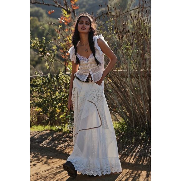 New Free People Night Fall Maxi Skirt Size 12